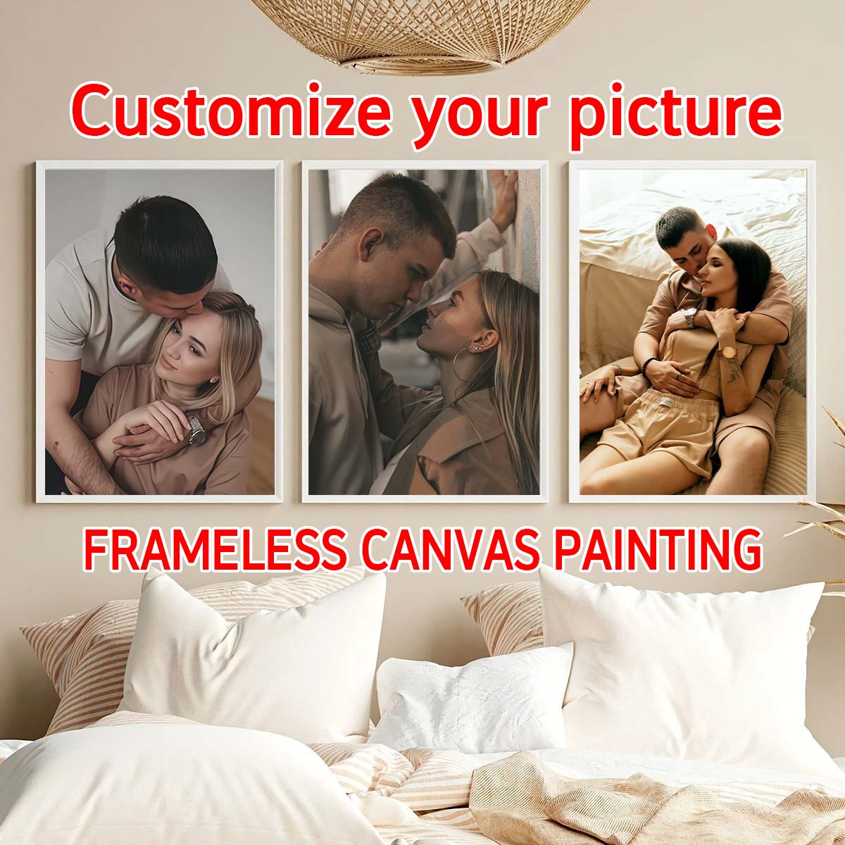 Textiles For Home - Triptych - 2D custom photo wooden