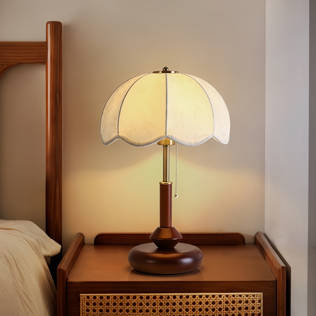 Textiles For Home - Vintage Scalloped Dome Table Lamp for