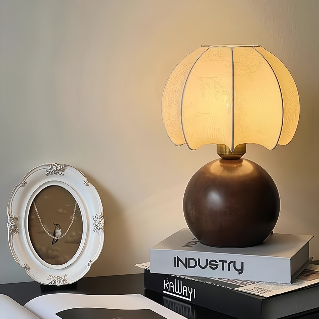 Textiles For Home - Vintage floral table lamp, medieval bedside