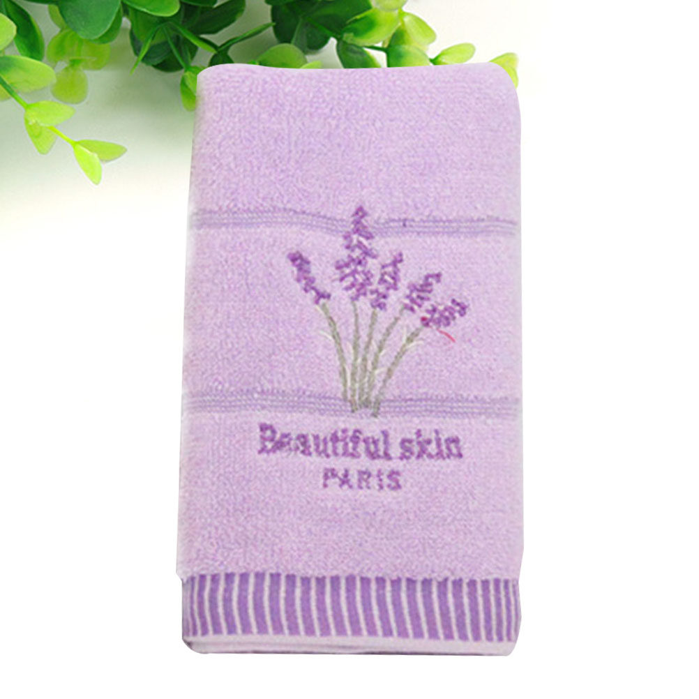 Home Textiles In Pakistan - Lavender Embroidered Cotton Bath Towel Ultra