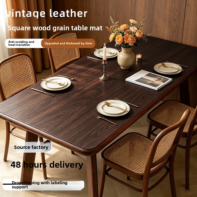 Faux Wood Grain Leather Table  - огляд і ціна Home Textiles News