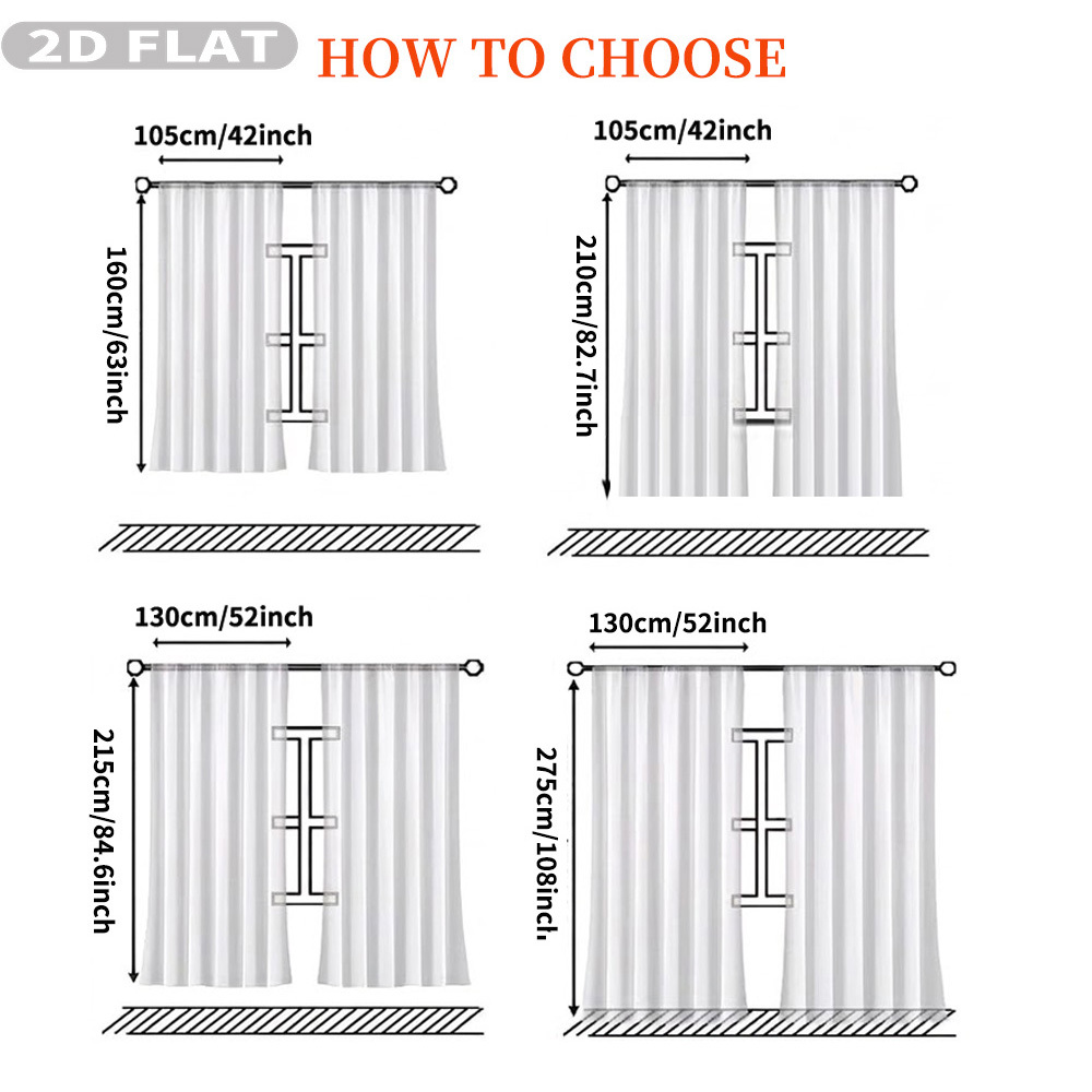 Custom 2D Flat 2pcs Sheer Curt - огляд і ціна Textiles For Home