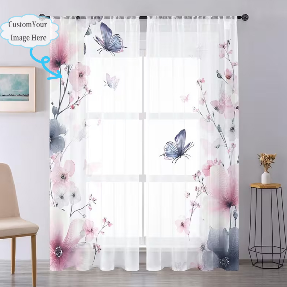 Custom 2D Flat 2pcs Sheer Curt - огляд і ціна Textiles For Home