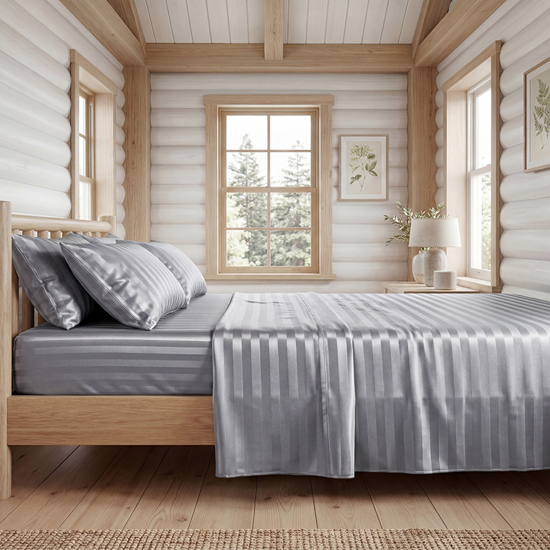 Wrinkle Resistant Striped Sati - огляд і ціна Fitted Sheet Deep