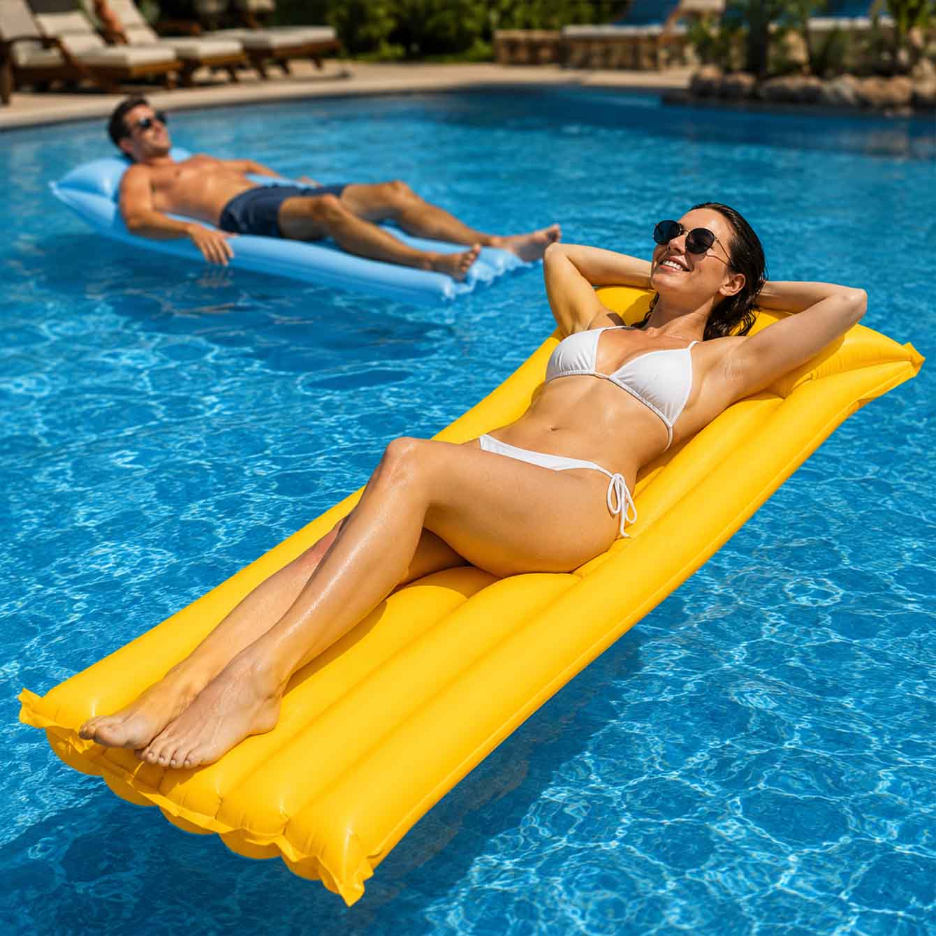 1PC Pool Float Bed Inflatable  - огляд і ціна Fitted Sheet Deep
