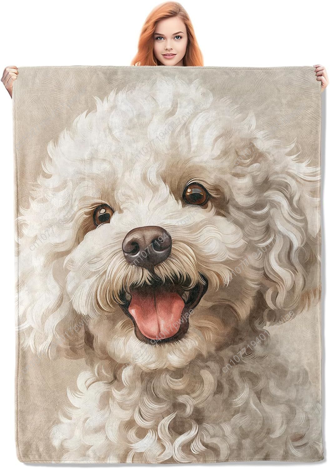 Joyful Poodle Portrait Blanket - огляд і ціна Home Textiles Designer