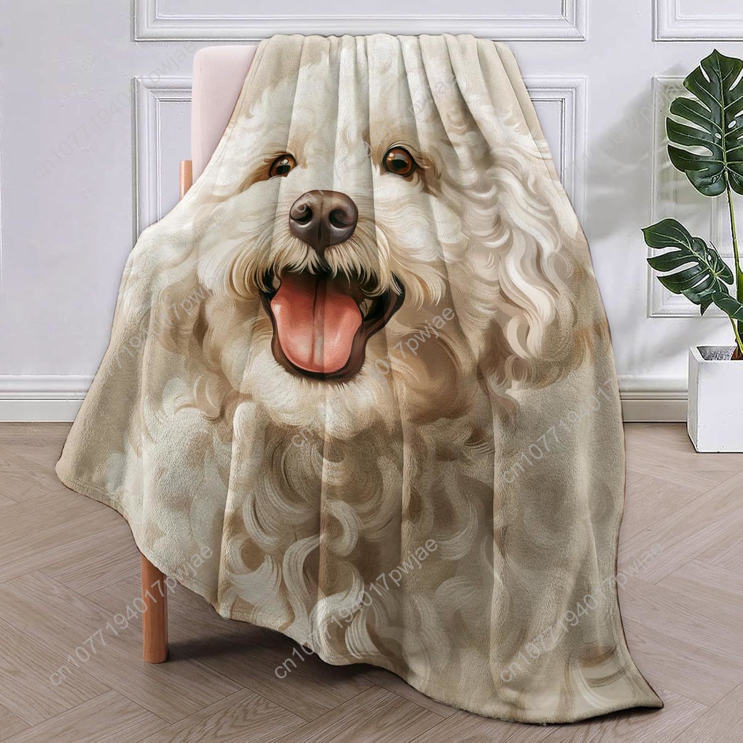 Joyful Poodle Portrait Blanket - огляд і ціна Home Textiles Designer